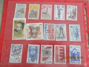 15 timbres EUROPA oblitérés de France