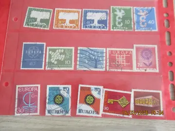 15 timbres oblitérés EUROPA d'Allemagne