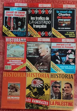 lot de 9 magazines Historama et Historia