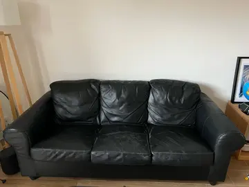 Canapé en cuir noir