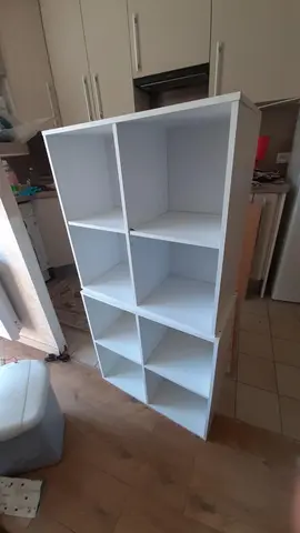 petite étagère 61.5x61.5 contre-plaqué blanc 4 cubes