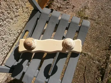 Double patère en bois