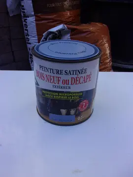 Pot peinture satinée extérieure pour bois Contenance 0,5 litre Coloris Bleu Provence