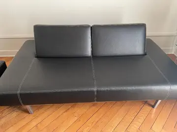 Canapé simili cuir noir