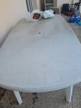 table de jardin en plastique blanc 190X95