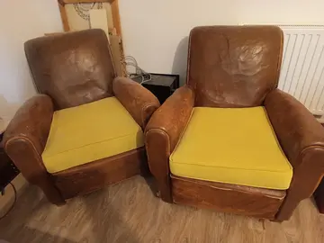 fauteuils en cuir (paire)