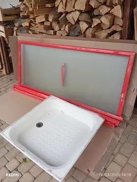 cabine de douche d'angle ( 0.80 *0.80 ) et son receveur