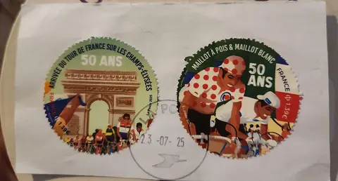 Timbres oblitérés 50 ans du Tour de France 🚲