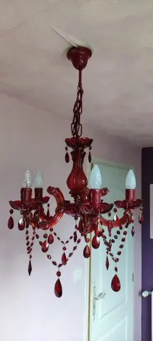 luminaire baroque couleur rouge