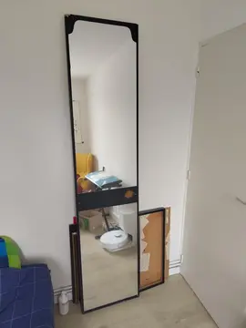 Grand miroir sur bois