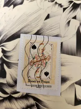 Timbre oblitéré Dame de Pique ♠️