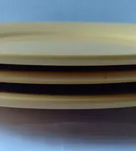 3 assiettes oranges grand format