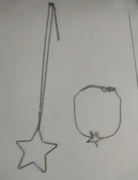 Collier pendentif + Bracelet Étoile : en acier (non allergisant)