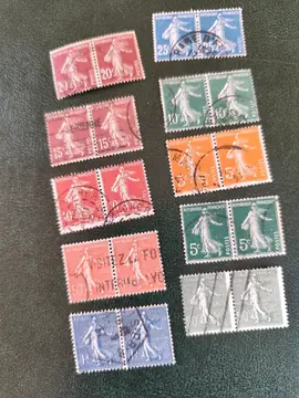 lot unique timbres duo semeuses