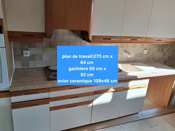 plan de travail cuisine + llaque + evier