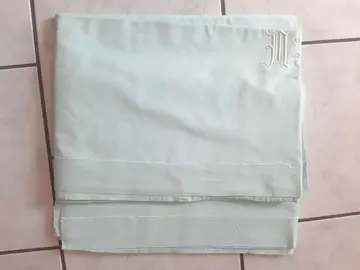 2 draps en coton vert 2,04 x 2,96m