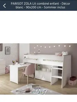 Lit combiné Blanc 90 x200