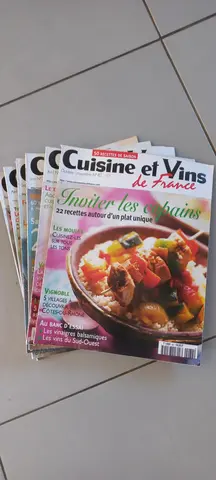 6 magazines "cuisine et vins de France" de 2001-2002