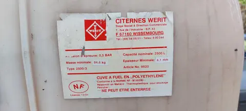 Cuve à Fioul 2500 L