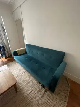 canapé clic clac bleu pétrole