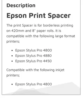 borderless printing spacer