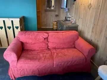 Un canapé rouge 2 places