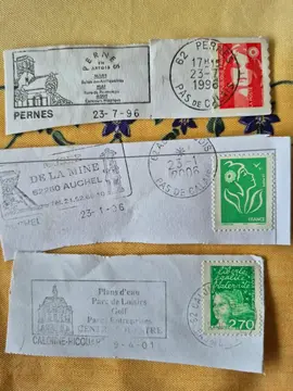 timbres français avec flammes villes pas de calais