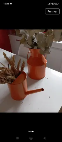 lot de vases vintage orange