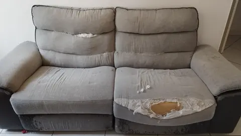 Canapé gris - Deux parties