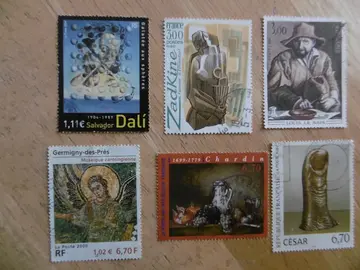 Timbres France Grand format LOT 6