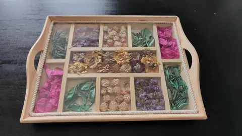 Plateau de service bois/verre