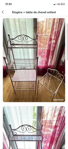 ensemble étagère + table de chevet enfants