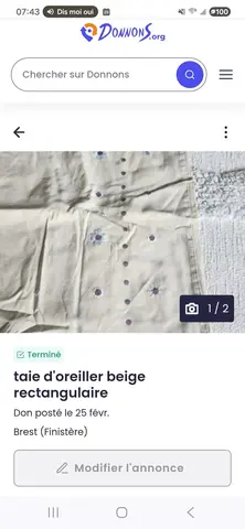 taie d'oreiller rectangulaire