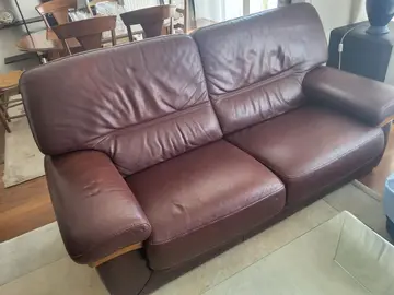CANAPE EN CUIR MARRON