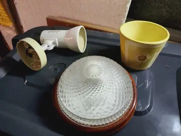 hublot, luminaire, pot