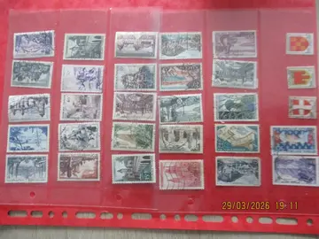 30 timbres oblitérés France - années 50