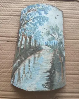 décoration tuile peinte