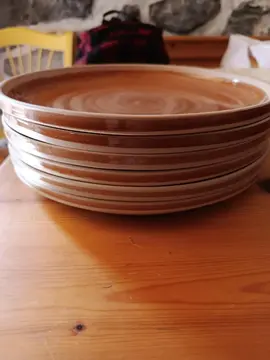 6 assiettes en grès