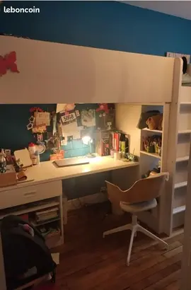 MEZZANINE IKEA (avec bureau et armoire)
