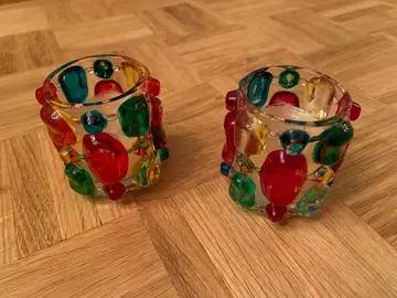 2 photophores en verre