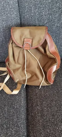 Petit sac à dos en toile et cuir marque Lancel