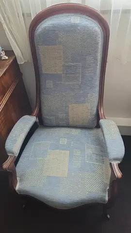 fauteuil vintage tissu bleu