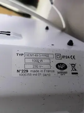 3 radiateurs radiants (rayonnants) 1000W