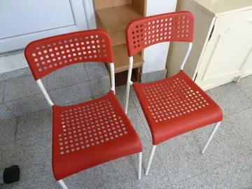 Lot de 2 chaises rouge
