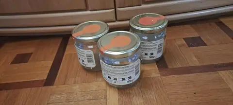 3 pots en verre avec couvercle