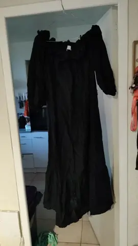 robe longue noir coton femme