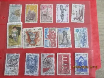 15 timbres oblitérés France EUROPA