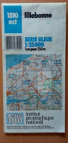 Carte IGN. Lillebonne. (76)