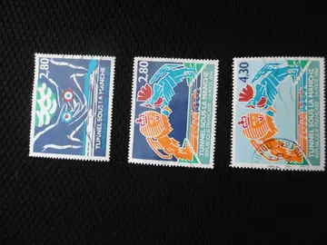 3 timbres France Tunnel sous la Manche 1994
