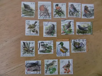 Timbres OISEAUX Belgique LOT 2